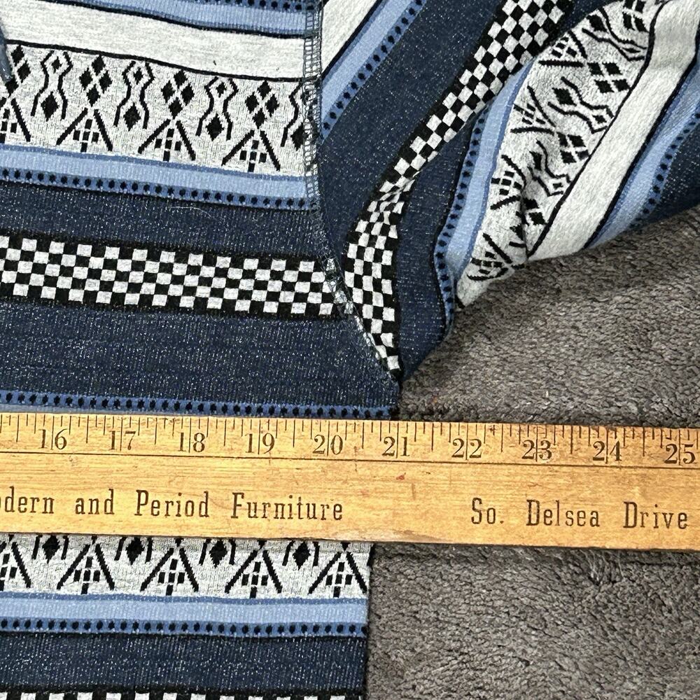 Free Planet Men XL Woven Hooded Pullover Front Pouch Bold Southwest Pattern Shir - Picture 6 of 13